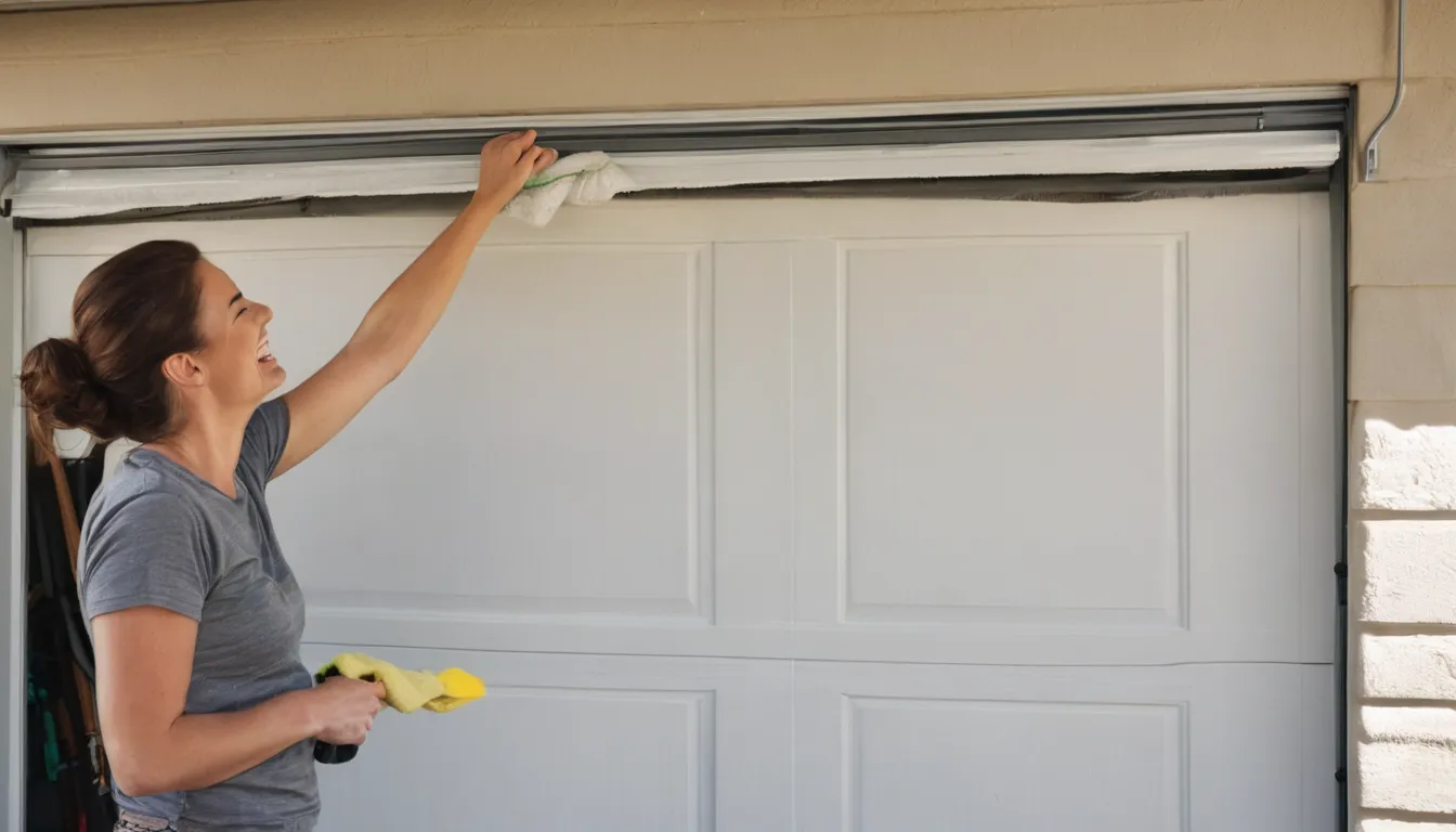 Close-up of a garage door spring and track on a home in the Eureka area